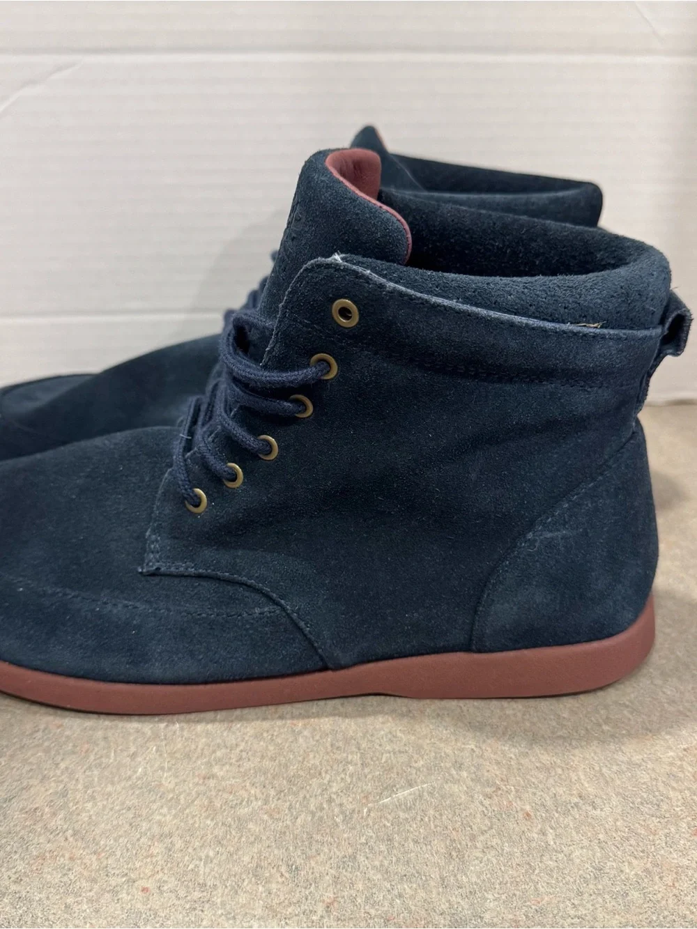 Clae Men's Hamilton Navy Suede High-Top Casual Boots with Brick Sole